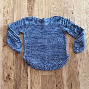 Anthropologie Heathered Blue Crew Neck Sweater